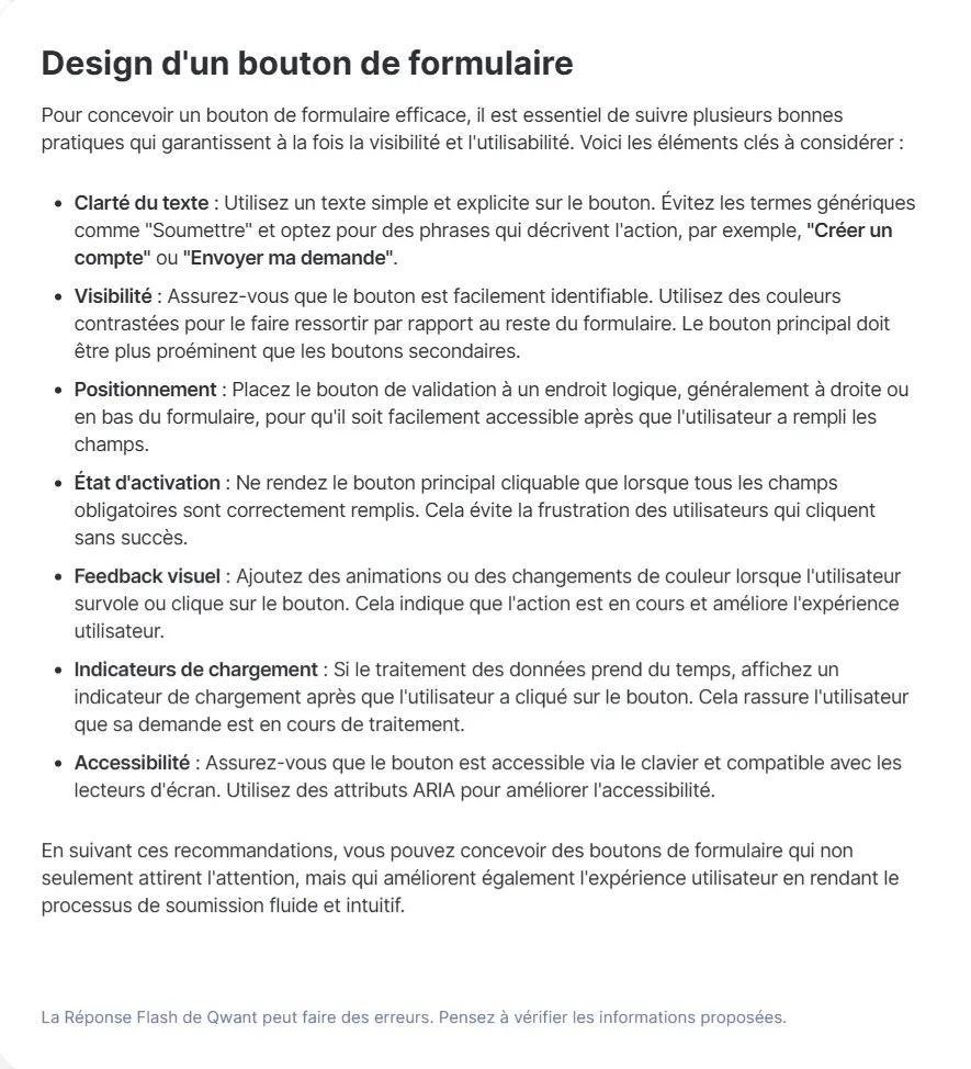 La réponse détaillée de Qwant s'étend sur un texte qui présente au moins le double de signes.