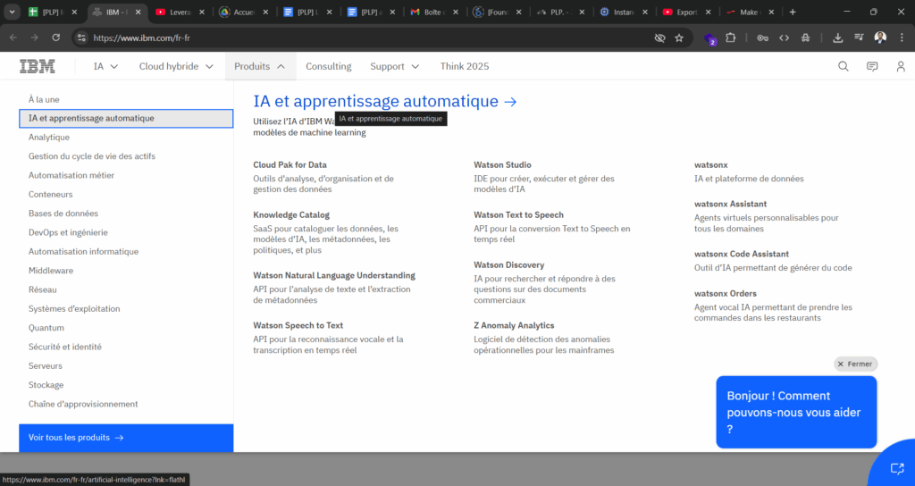 Sur le site d’IBM la catégorie “parent” est clairement indiquée comme un lien.