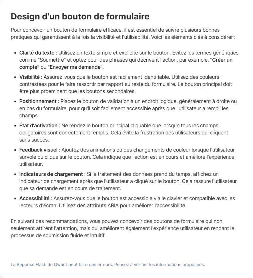 La réponse détaillée de Qwant s'étend sur un texte qui présente au moins le double de signes.